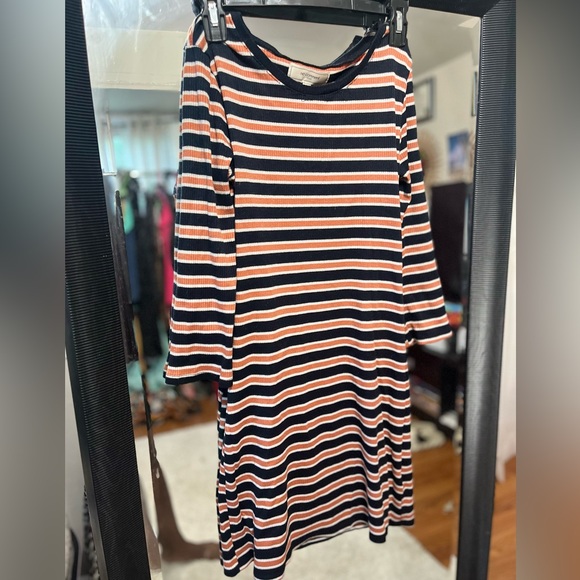 Striped Mini  Dress w/ Sleeves - Picture 3 of 3